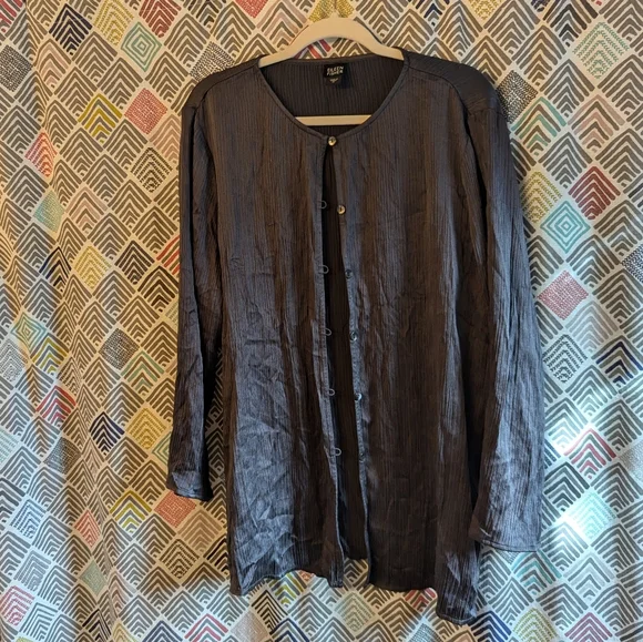 EILEEN FISHER vintage 1990's silk top jacket M - Picture 1 of 8